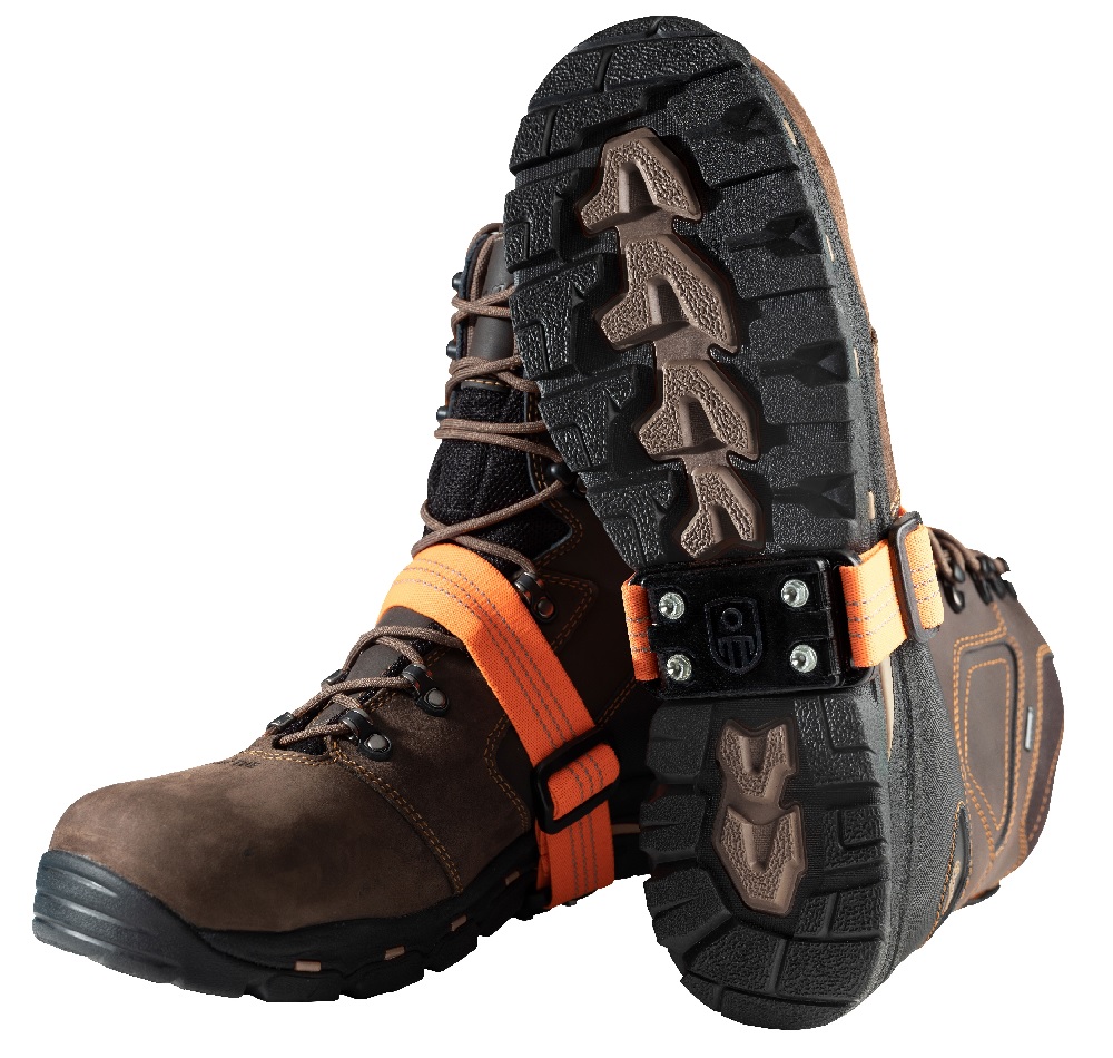 MIDCLEATFR ICE CLEATS BRASS GREEN FIRE RETARDANT STRAPS - Ice Traction